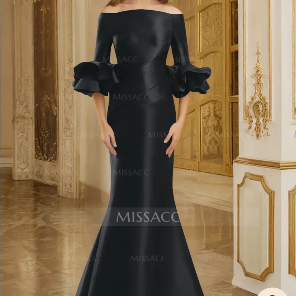 Sophisticated Black Off-Shoulder Dress by Missacc